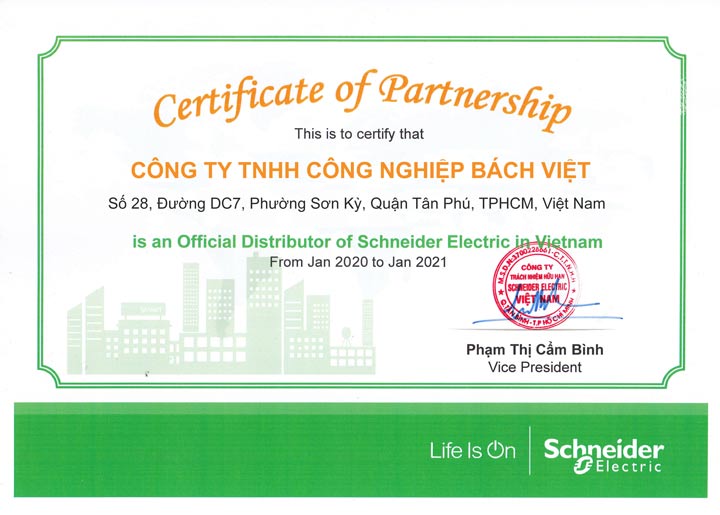 chung chi doanh nghiep do schneider cap